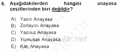 Veteriner Hizmetleri Mevzuatı ve Etik 2015 - 2016 Ara Sınavı 6.Soru