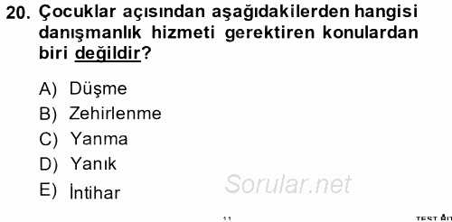 Aile Sağlığı 2014 - 2015 Dönem Sonu Sınavı 20.Soru