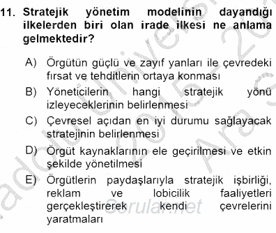 Kurumsal İletişim 2015 - 2016 Ara Sınavı 11.Soru