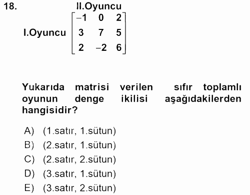 Matematik 2 2015 - 2016 Tek Ders Sınavı 18.Soru