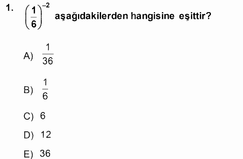 Matematik 1 2013 - 2014 Ara Sınavı 1.Soru