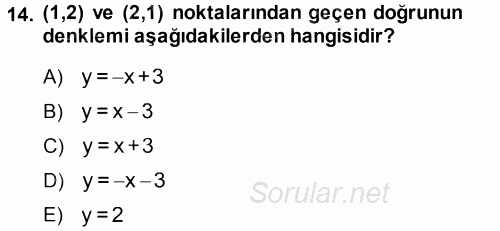 Matematik 1 2013 - 2014 Ara Sınavı 14.Soru