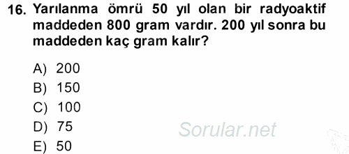 Matematik 1 2013 - 2014 Ara Sınavı 16.Soru