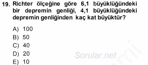 Matematik 1 2013 - 2014 Ara Sınavı 19.Soru