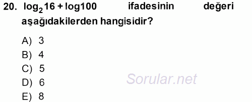 Matematik 1 2013 - 2014 Ara Sınavı 20.Soru