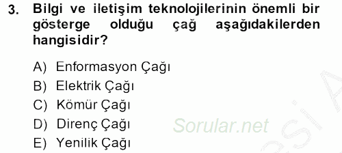 Yeni İletişim Teknolojileri 2014 - 2015 Ara Sınavı 3.Soru