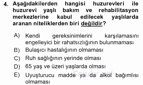 Sosyal Hizmet Uygulamaları 2015 - 2016 Dönem Sonu Sınavı 4.Soru