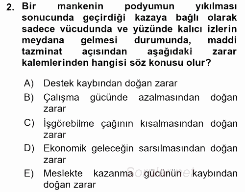 İş Sağlığı ve Güvenliği 2015 - 2016 Tek Ders Sınavı 2.Soru