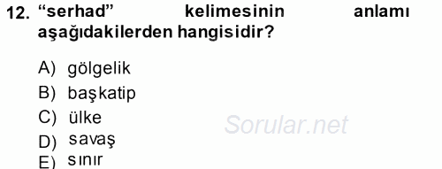 Osmanlı Türkçesi Metinleri 1 2014 - 2015 Ara Sınavı 12.Soru