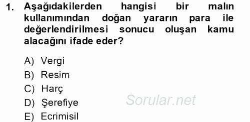 Vergi İcra Hukuku 2014 - 2015 Dönem Sonu Sınavı 1.Soru