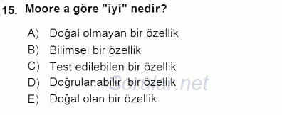 Çağdaş Felsefe 1 2015 - 2016 Ara Sınavı 15.Soru