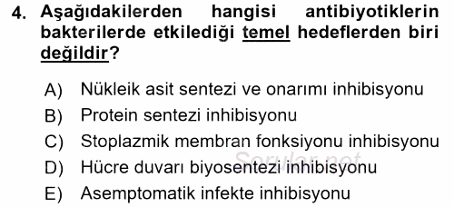 Gıda Güvenliğinin Temel Prensipleri 2017 - 2018 Ara Sınavı 4.Soru