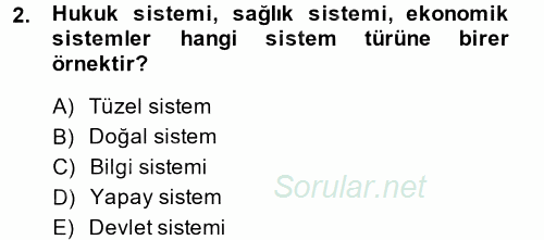 Muhasebede Bilgi Yönetimi 2013 - 2014 Dönem Sonu Sınavı 2.Soru