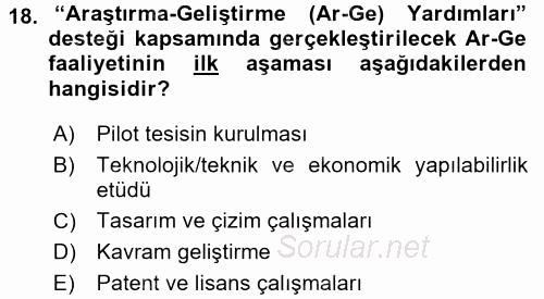 Dış Ticaretin Finansmanı ve Teşviki 2016 - 2017 Dönem Sonu Sınavı 18.Soru