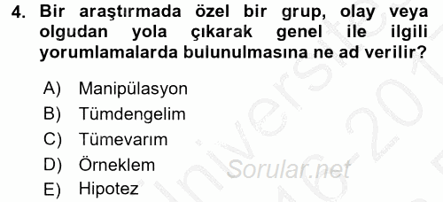 Çalışma Sosyolojisi 2016 - 2017 3 Ders Sınavı 4.Soru