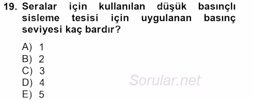 Örtü Altı Üretim Sistemleri 2013 - 2014 Ara Sınavı 19.Soru