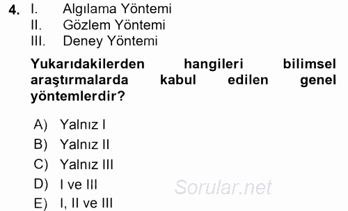 Bilim Tarihi 2015 - 2016 Dönem Sonu Sınavı 4.Soru