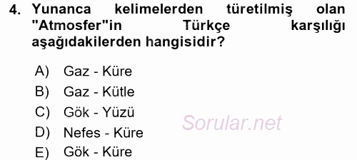 Tarımsal Meteoroloji 2017 - 2018 Ara Sınavı 4.Soru