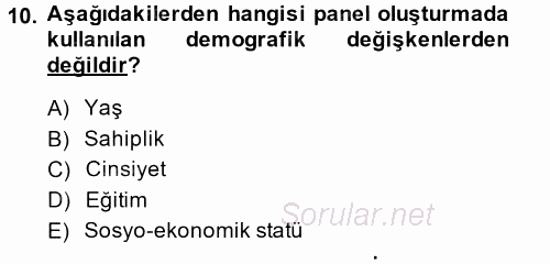 Radyo ve Televizyon İşletmeciliği 2014 - 2015 Dönem Sonu Sınavı 10.Soru