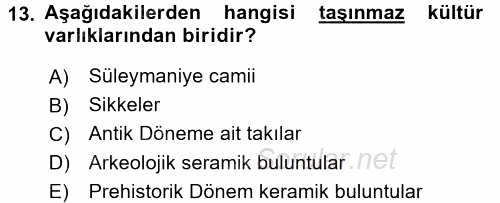 Peyzaj Çevre ve Tarım 2015 - 2016 Ara Sınavı 13.Soru