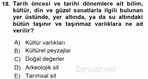Peyzaj Çevre ve Tarım 2015 - 2016 Ara Sınavı 18.Soru