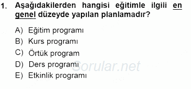 Öğretim İlke Ve Yöntemleri 2014 - 2015 Ara Sınavı 1.Soru