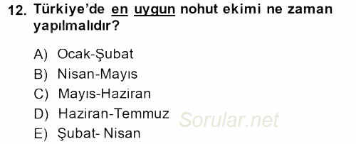 Tarla Bitkileri 1 2013 - 2014 Dönem Sonu Sınavı 12.Soru