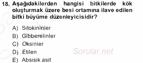 Tarla Bitkileri 1 2013 - 2014 Dönem Sonu Sınavı 18.Soru