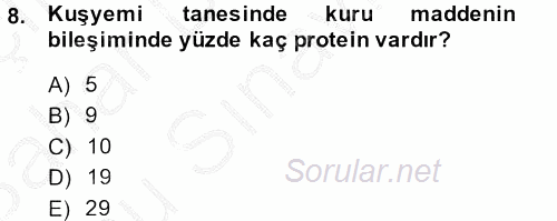 Tarla Bitkileri 1 2013 - 2014 Dönem Sonu Sınavı 8.Soru