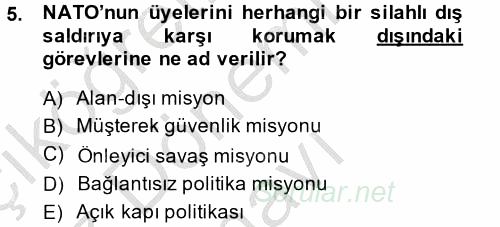 Amerikan Dış Politikası 2014 - 2015 Dönem Sonu Sınavı 5.Soru