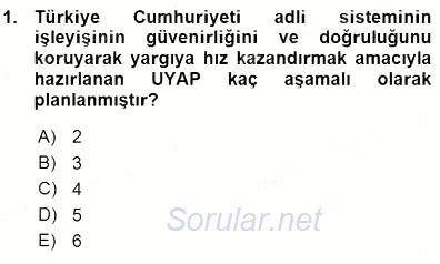 Ulusal Yargı Ağı Projesi 1 2015 - 2016 Ara Sınavı 1.Soru