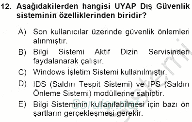 Ulusal Yargı Ağı Projesi 1 2015 - 2016 Ara Sınavı 12.Soru