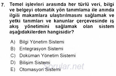 Ulusal Yargı Ağı Projesi 1 2015 - 2016 Ara Sınavı 7.Soru