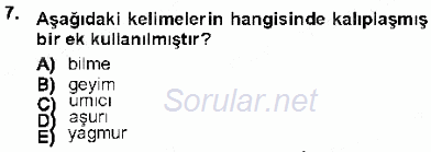 XVI-XIX. Yüzyıllar Türk Dili 2012 - 2013 Dönem Sonu Sınavı 7.Soru