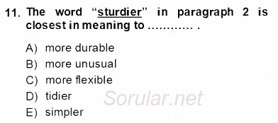 İleri Okuma Ve Yazma Becerileri 2 2013 - 2014 Dönem Sonu Sınavı 11.Soru
