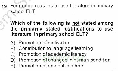 İleri Okuma Ve Yazma Becerileri 2 2013 - 2014 Dönem Sonu Sınavı 19.Soru
