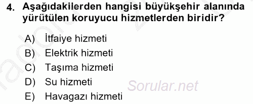 Kentleşme ve Konut Politikaları 2016 - 2017 3 Ders Sınavı 4.Soru