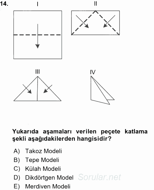 Yiyecek-İçecek Hizmetleri 2015 - 2016 Ara Sınavı 14.Soru