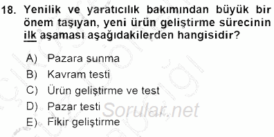 Spor Pazarlaması 2015 - 2016 Ara Sınavı 18.Soru