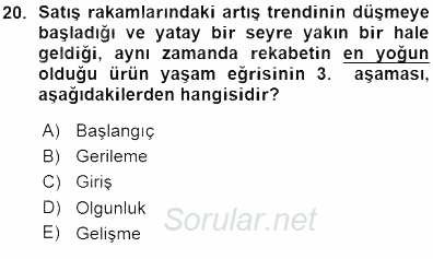 Spor Pazarlaması 2015 - 2016 Ara Sınavı 20.Soru