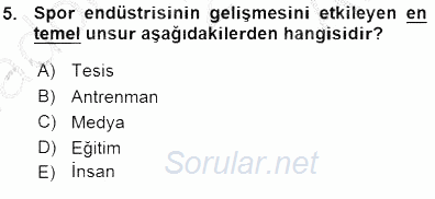 Spor Pazarlaması 2015 - 2016 Ara Sınavı 5.Soru