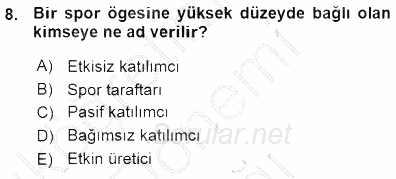 Spor Pazarlaması 2015 - 2016 Ara Sınavı 8.Soru