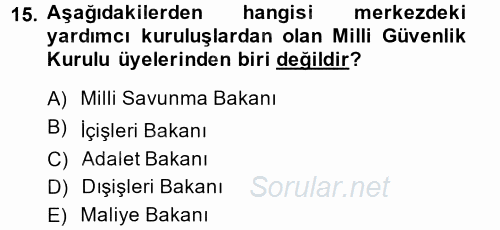 Kamu Özel Kesim Yapısı Ve İlişkileri 2013 - 2014 Ara Sınavı 15.Soru