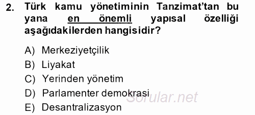 Kamu Özel Kesim Yapısı Ve İlişkileri 2013 - 2014 Ara Sınavı 2.Soru