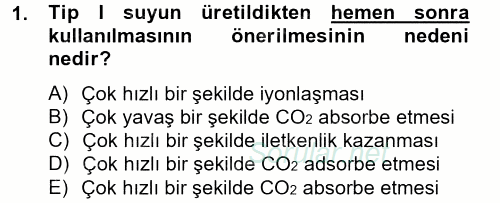 Veteriner Laboratuvar Teknikleri ve Prensipleri 2014 - 2015 Tek Ders Sınavı 1.Soru