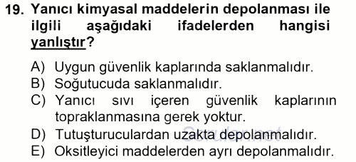 Veteriner Laboratuvar Teknikleri ve Prensipleri 2014 - 2015 Tek Ders Sınavı 19.Soru