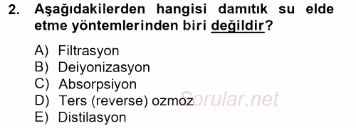 Veteriner Laboratuvar Teknikleri ve Prensipleri 2014 - 2015 Tek Ders Sınavı 2.Soru