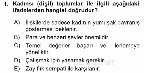 Türkiye´nin Toplumsal Yapısı 2016 - 2017 Ara Sınavı 1.Soru