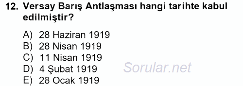 Uluslararası Sosyal Politika 2014 - 2015 Ara Sınavı 12.Soru