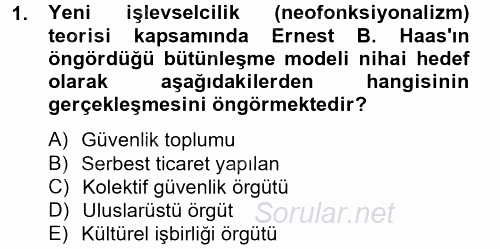 Uluslararası Örgütler 2012 - 2013 Ara Sınavı 1.Soru